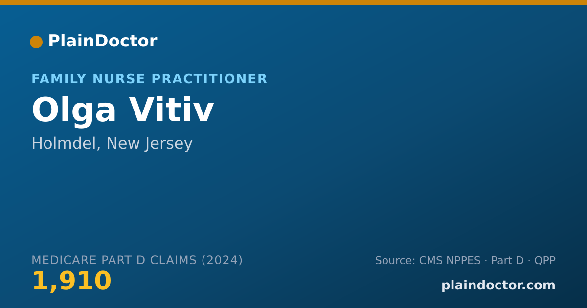 Shareable card for Olga Vitiv - Family Nurse Practitioner, Holmdel, NJ
