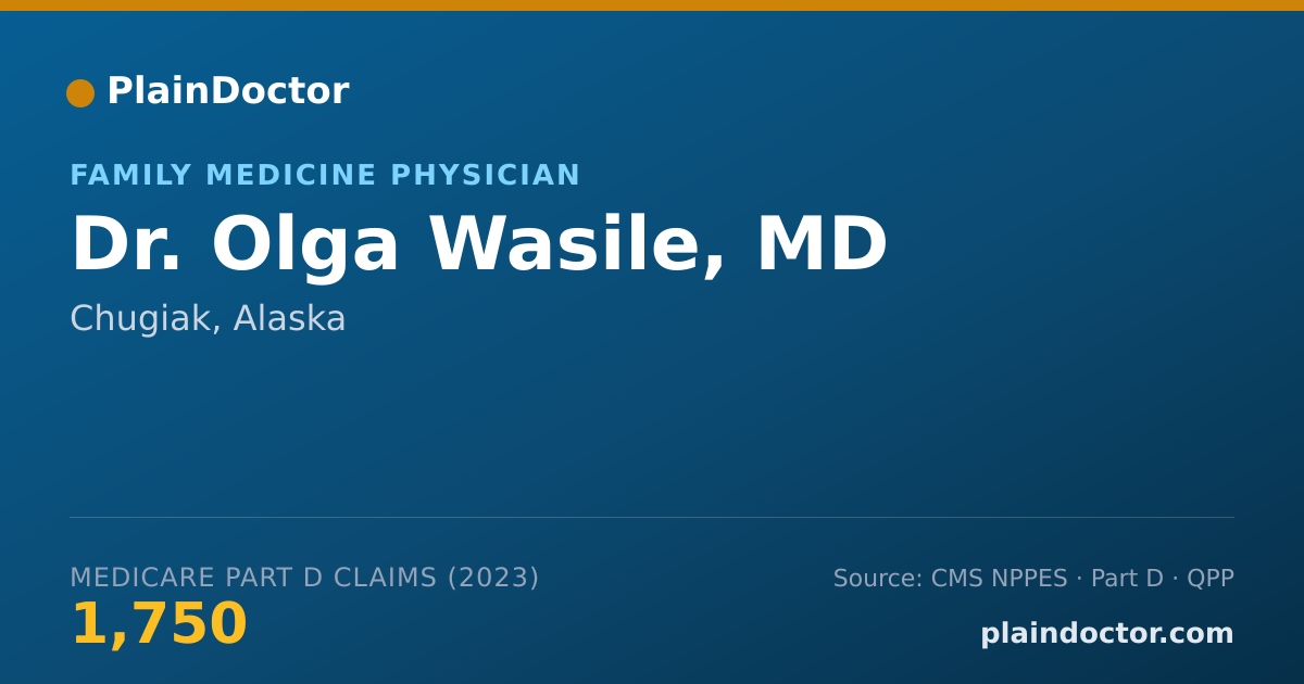 Shareable card for Olga Wasile, MD - Family Medicine Physician, Chugiak, AK