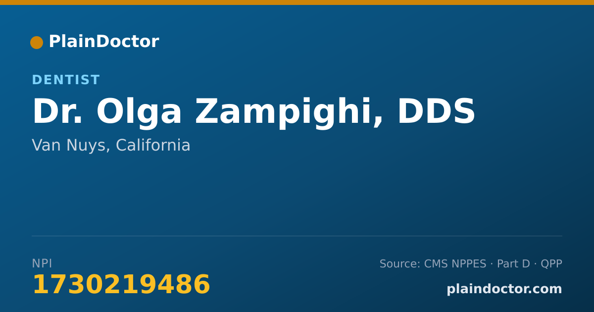Shareable card for Olga Zampighi, DDS - Dentist, Van Nuys, CA