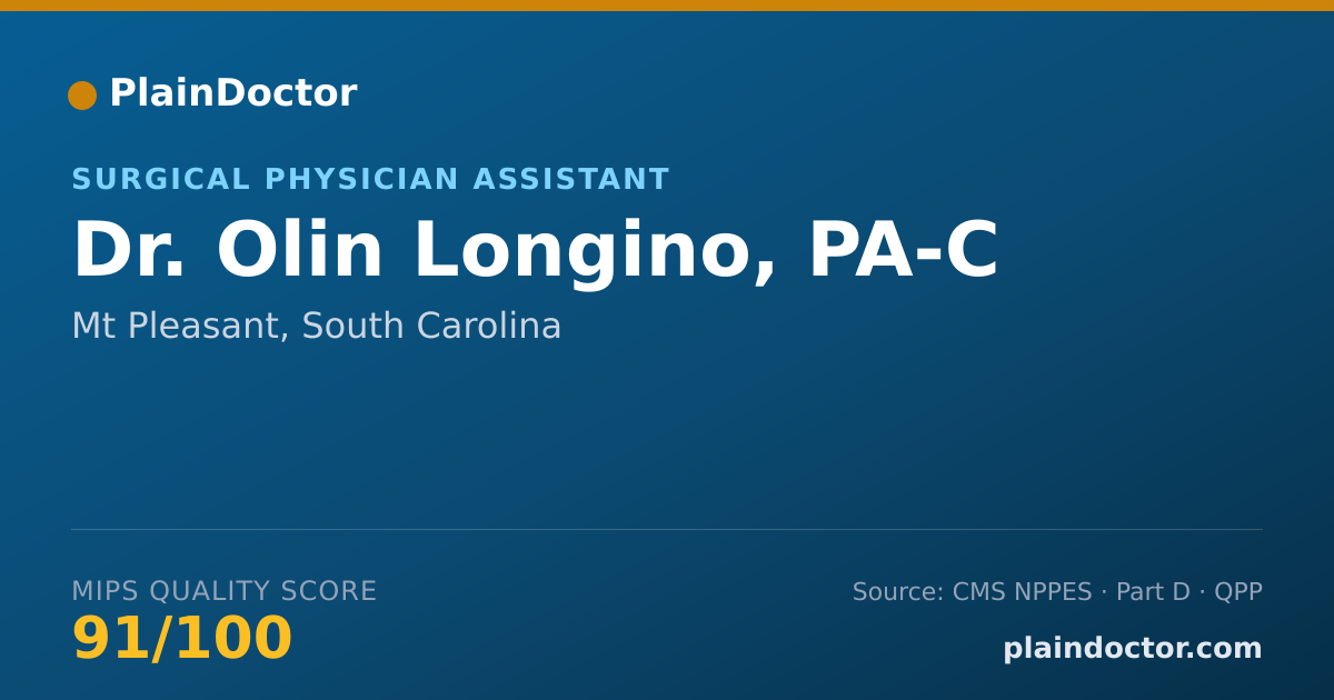 Shareable card for Olin Longino, PA-C - Surgical Physician Assistant, Mt Pleasant, SC
