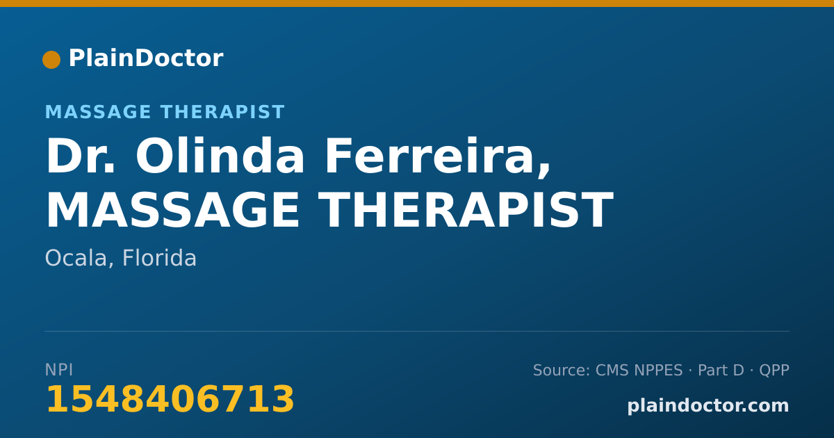 Shareable card for Olinda Ferreira, MASSAGE THERAPIST - Massage Therapist, Ocala, FL