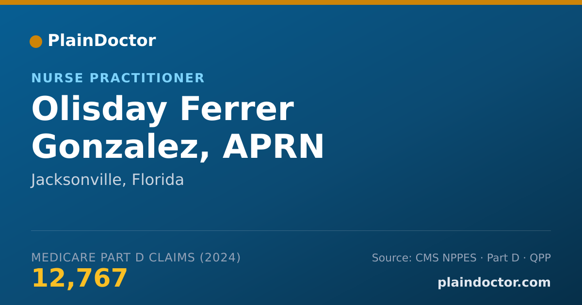 Shareable card for Olisday Ferrer Gonzalez, APRN - Nurse Practitioner, Jacksonville, FL