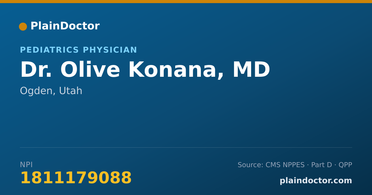Shareable card for Olive Konana, MD - Neonatal-Perinatal Medicine Physician, Ogden, UT