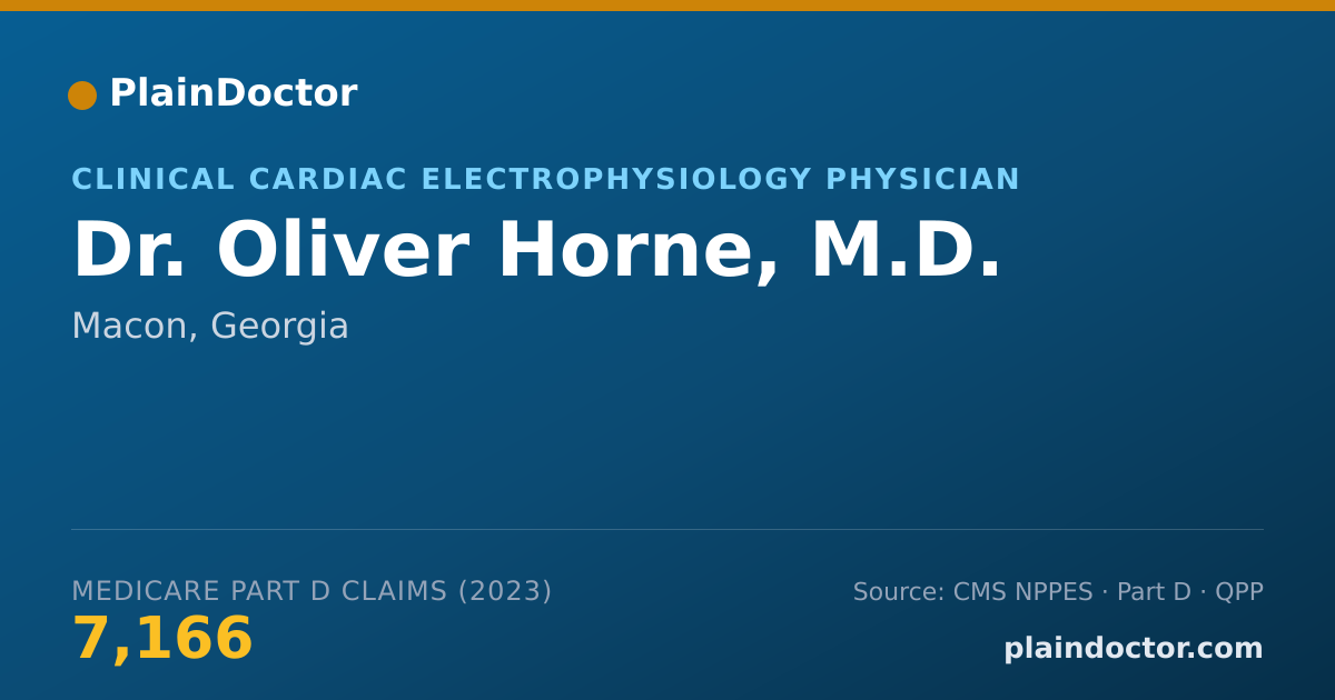 Shareable card for Oliver Horne, M.D. - Clinical Cardiac Electrophysiology Physician, Macon, GA