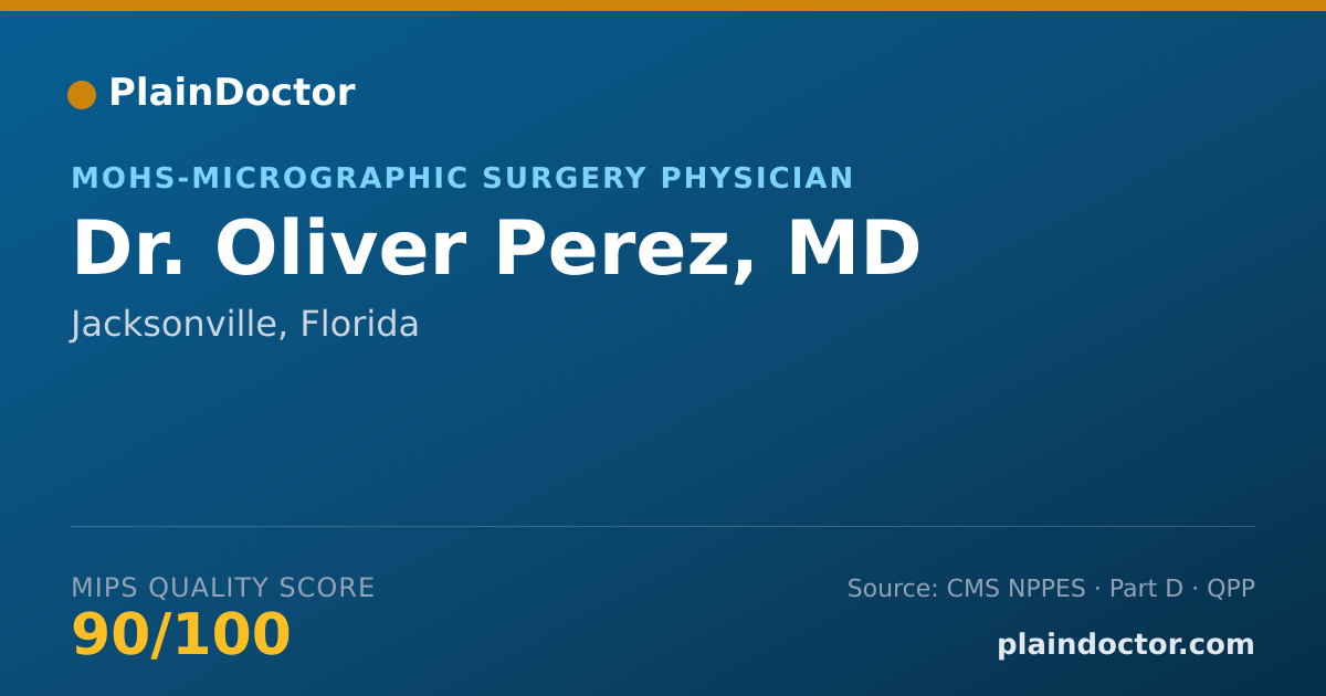 Shareable card for Oliver Perez, MD - MOHS-Micrographic Surgery Physician, Jacksonville, FL