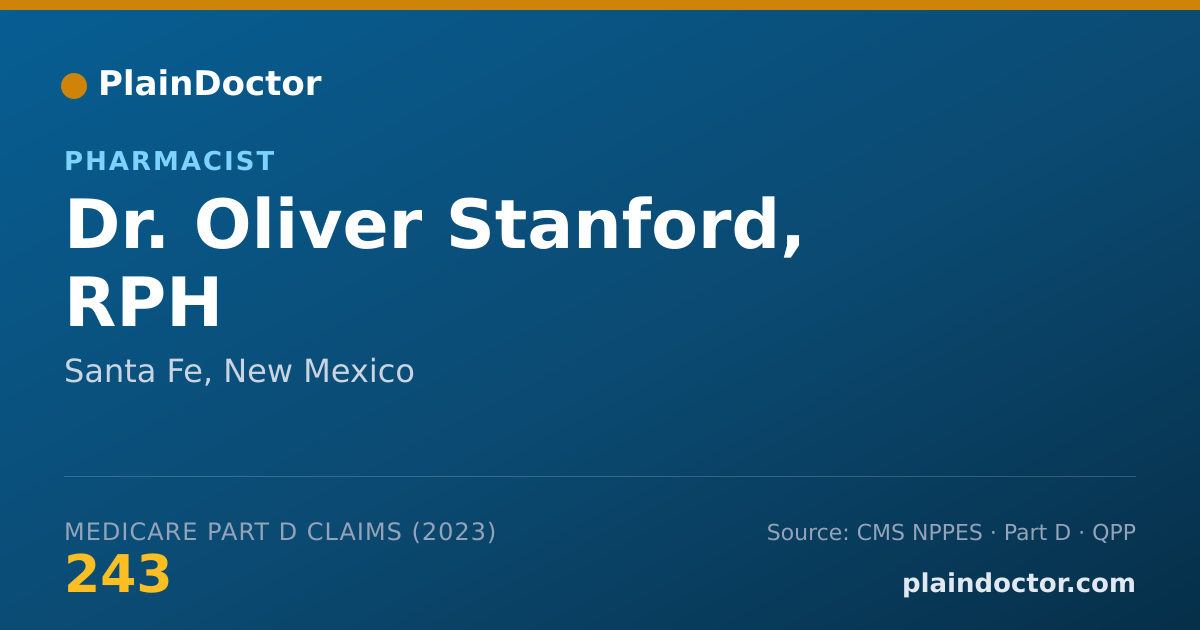 Shareable card for Oliver Stanford, RPH - Pharmacist, Santa Fe, NM