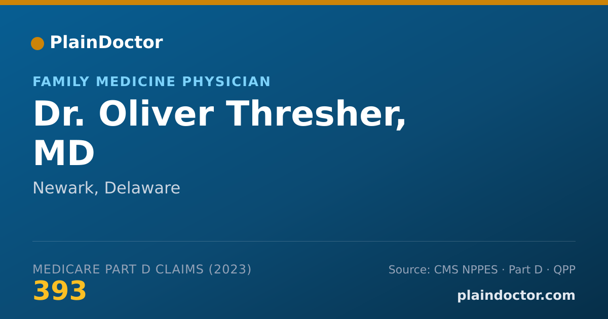 Shareable card for Oliver Thresher, MD - Family Medicine Physician, Newark, DE
