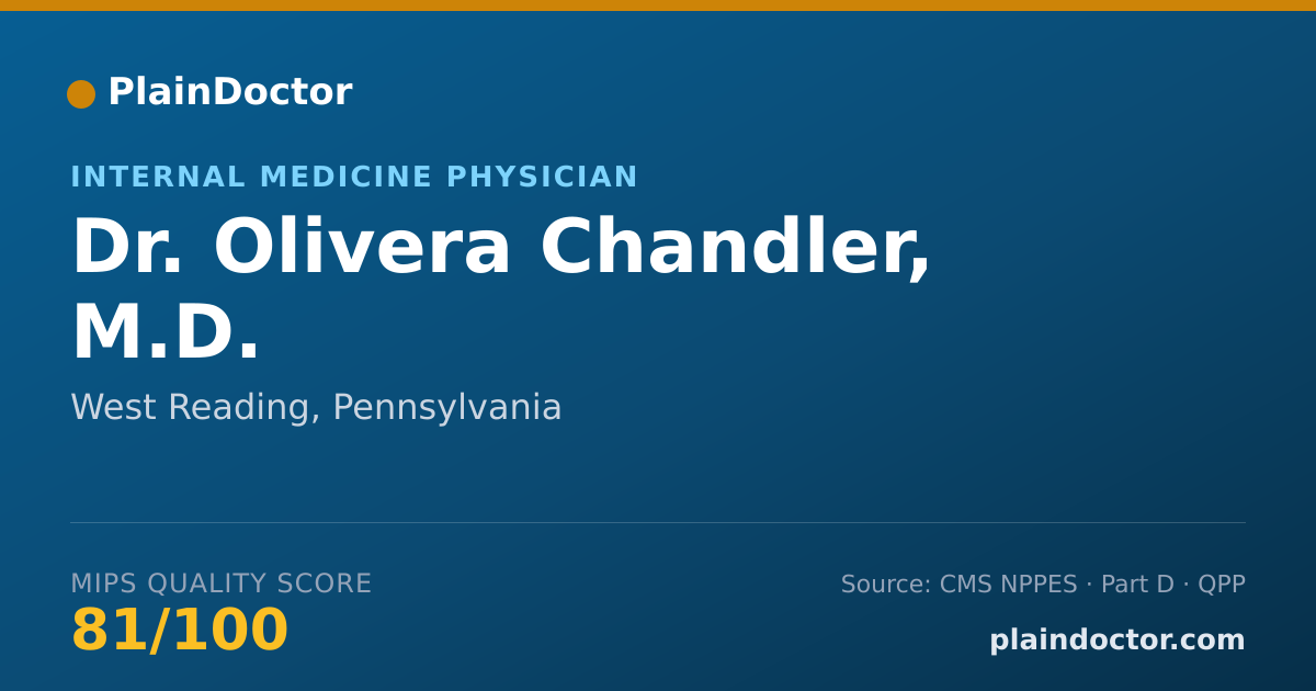 Shareable card for Olivera Chandler, M.D. - Internal Medicine Physician, West Reading, PA