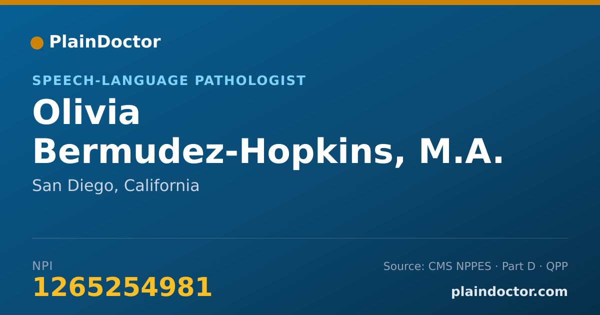 Shareable card for Olivia Bermudez-Hopkins, M.A. CCC-SLP - Speech-Language Pathologist, San Diego, CA