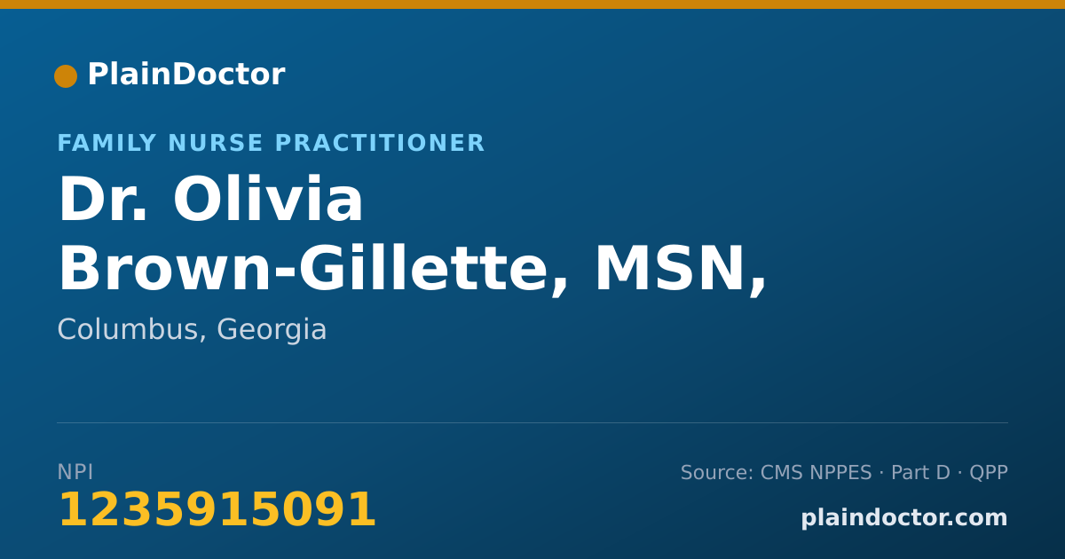 Shareable card for Olivia Brown-Gillette, MSN, FNP-C - Family Nurse Practitioner, Columbus, GA