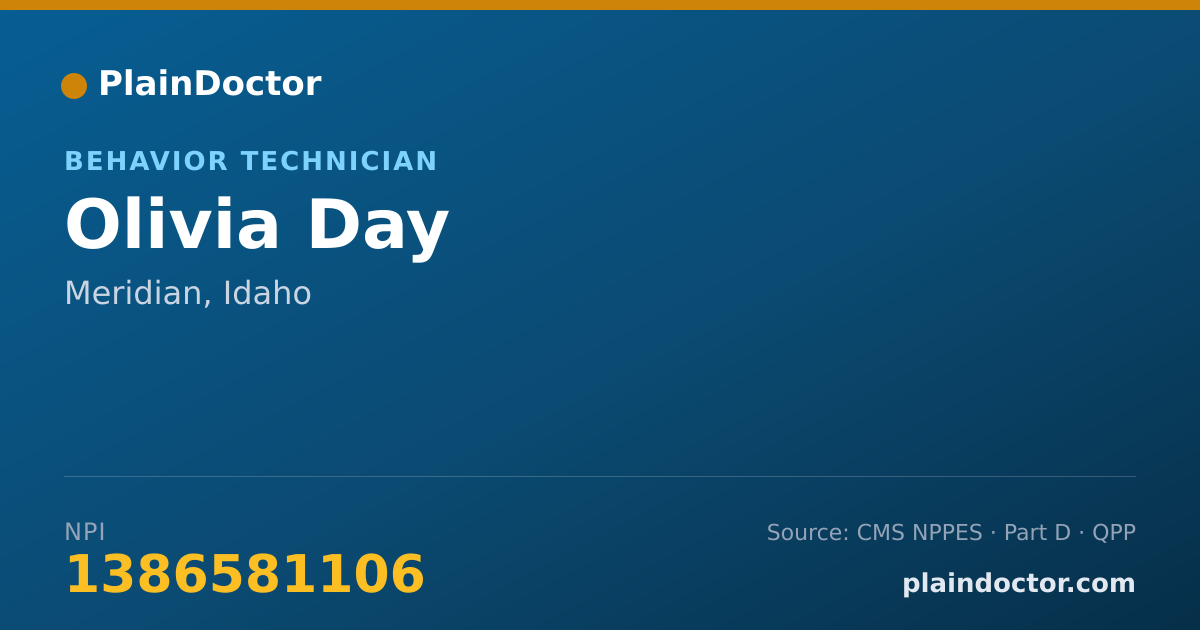 Shareable card for Olivia Day - Behavior Technician, Meridian, ID