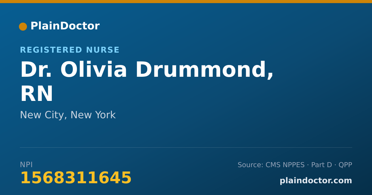 Shareable card for Olivia Drummond, RN - Registered Nurse, New City, NY