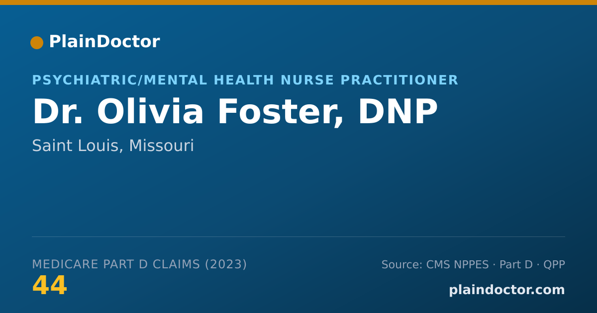 Shareable card for Olivia Foster, DNP - Psychiatric/Mental Health Nurse Practitioner, Saint Louis, MO