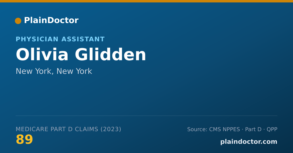 Shareable card for Olivia Glidden - Physician Assistant, New York, NY