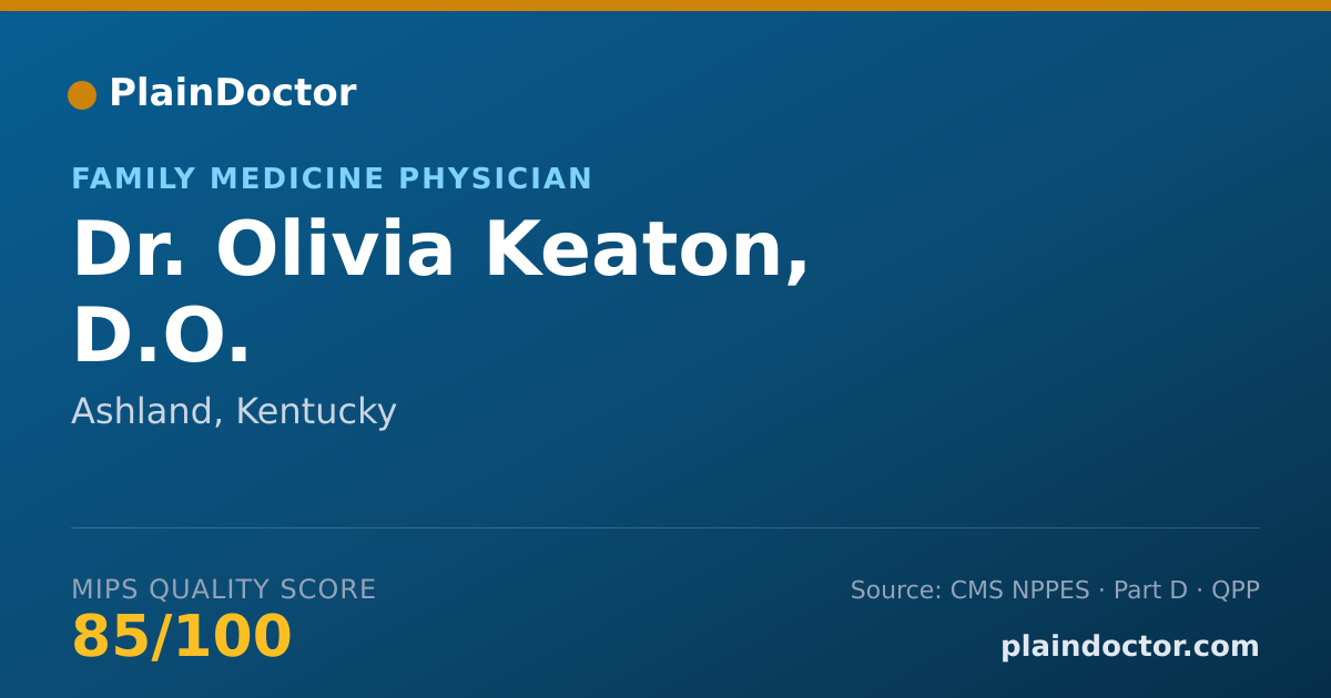 Shareable card for Olivia Keaton, D.O. - Family Medicine Physician, Ashland, KY