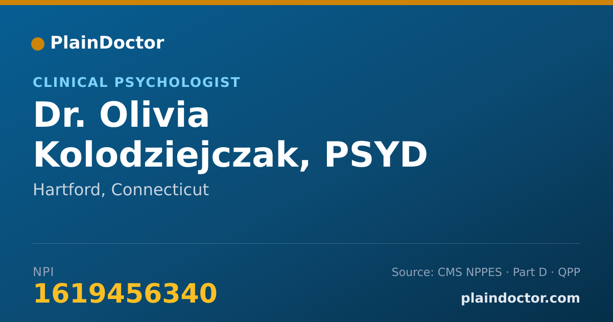 Shareable card for Olivia Kolodziejczak, PSYD - Clinical Psychologist, Hartford, CT