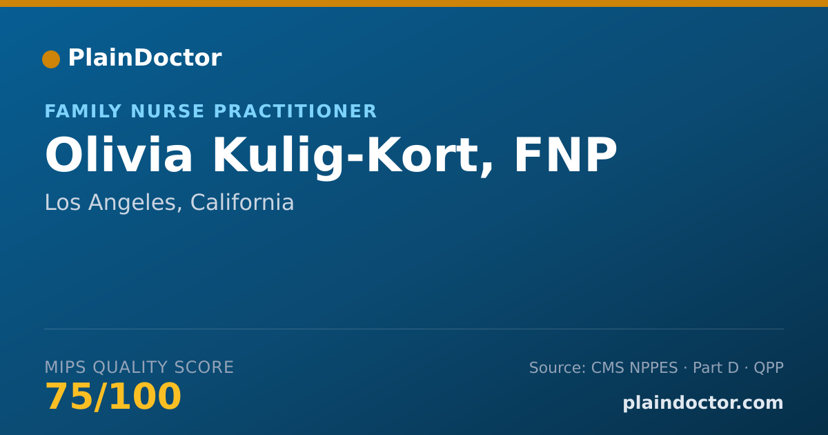 Shareable card for Olivia Kulig-Kort, FNP - Family Nurse Practitioner, Los Angeles, CA