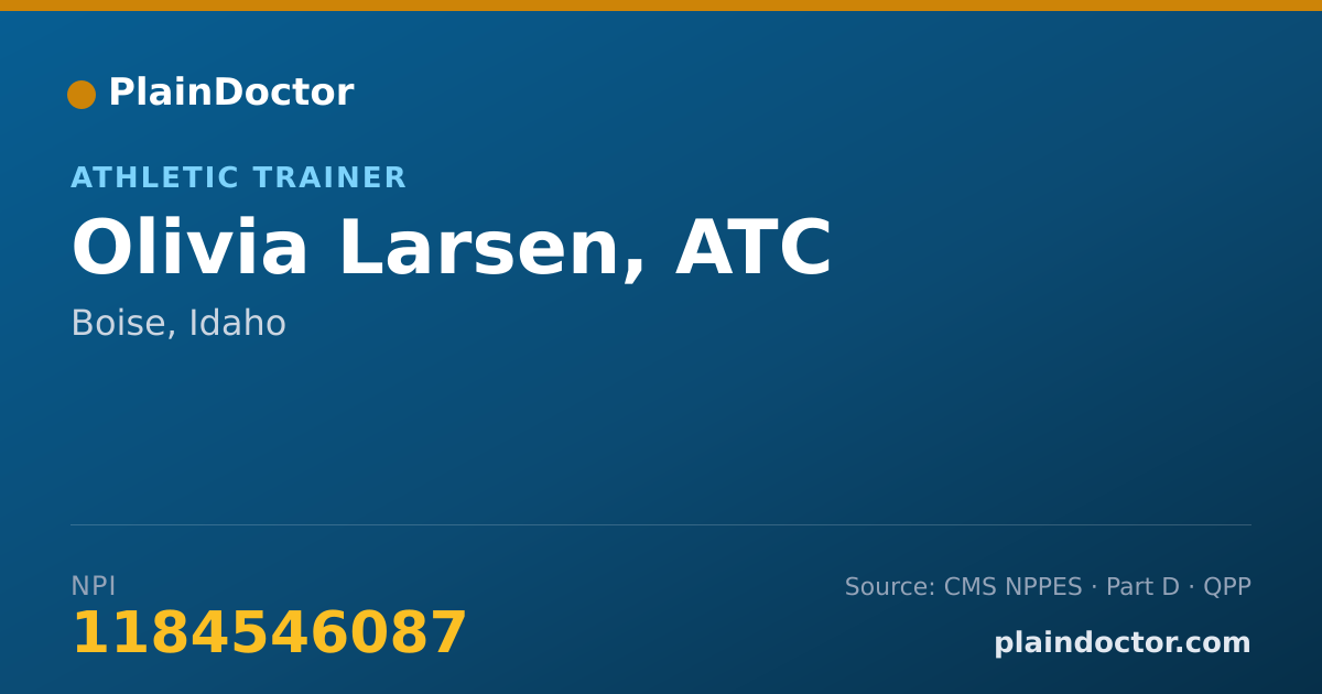 Shareable card for Olivia Larsen, ATC - Athletic Trainer, Boise, ID