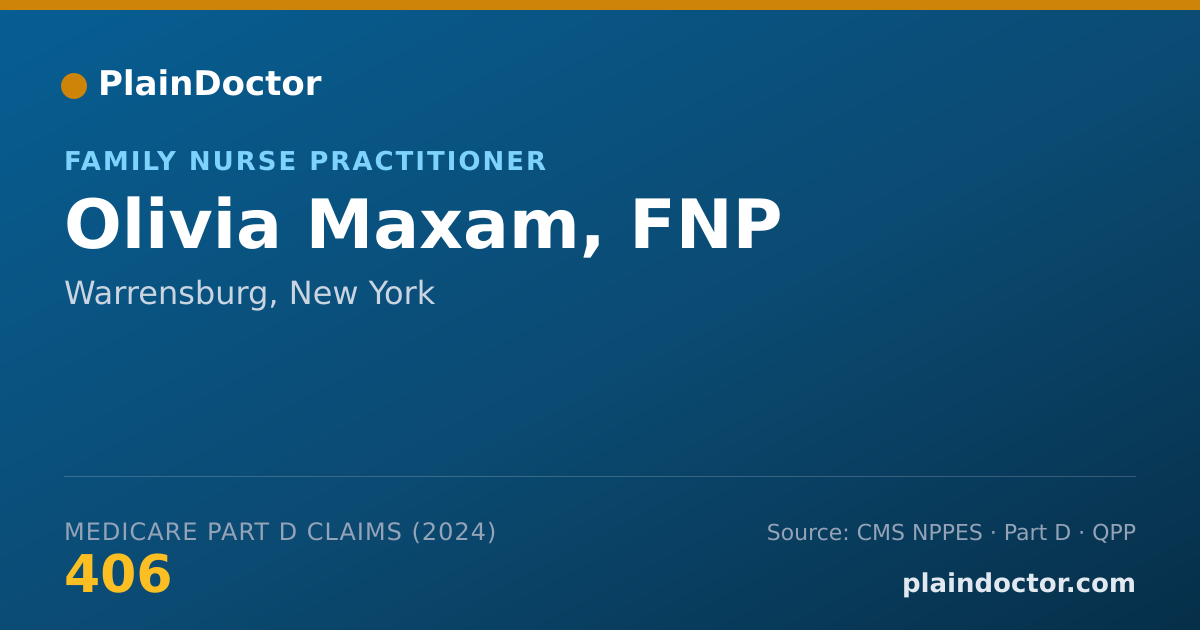 Shareable card for Olivia Maxam, FNP - Acute Care Nurse Practitioner, Warrensburg, NY
