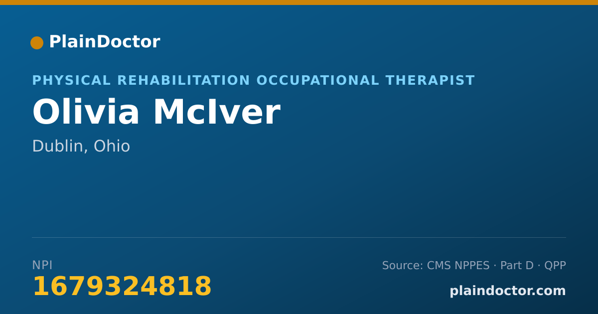 Shareable card for Olivia McIver - Physical Rehabilitation Occupational Therapist, Dublin, OH