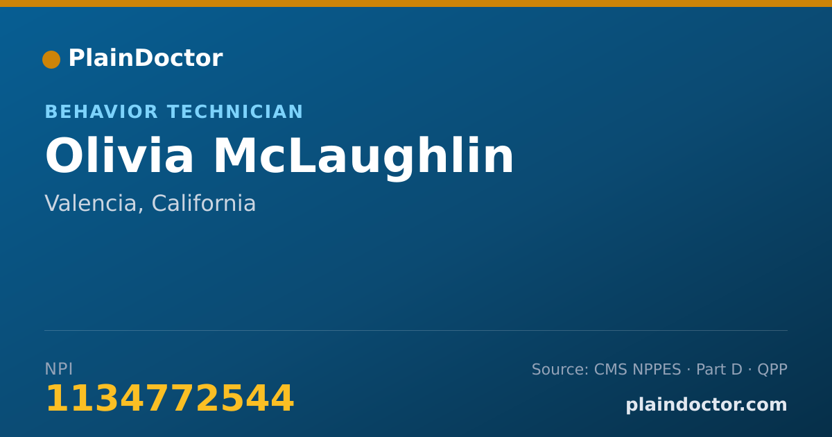 Shareable card for Olivia McLaughlin - Behavior Technician, Valencia, CA