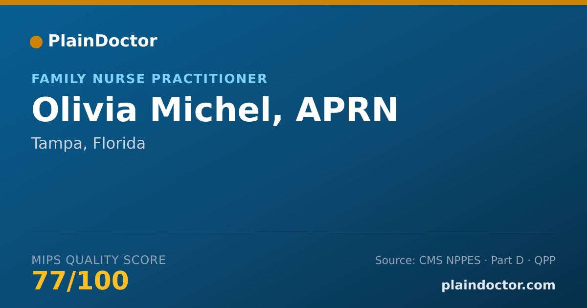 Shareable card for Olivia Michel, APRN - Family Nurse Practitioner, Tampa, FL