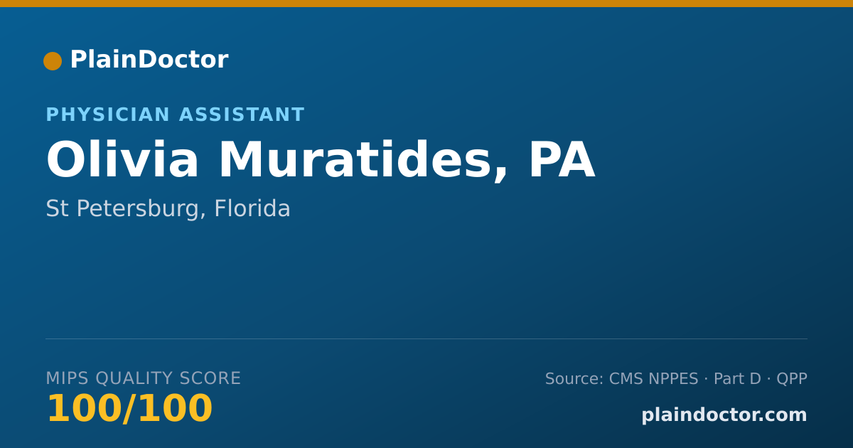 Shareable card for Olivia Muratides, PA - Physician Assistant, St Petersburg, FL