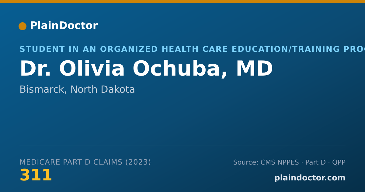 Shareable card for Olivia Ochuba, MD - Student in an Organized Health Care Education/Training Program, Bismarck, ND