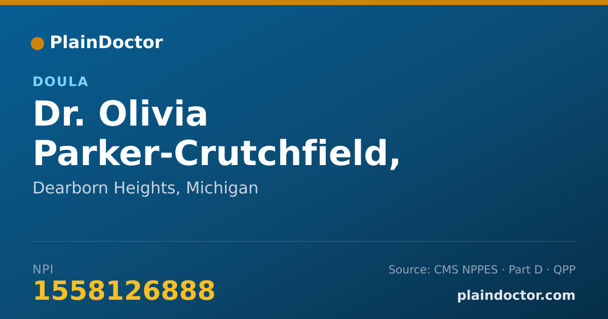 Shareable card for Olivia Parker-Crutchfield, DOULA - Doula, Dearborn Heights, MI