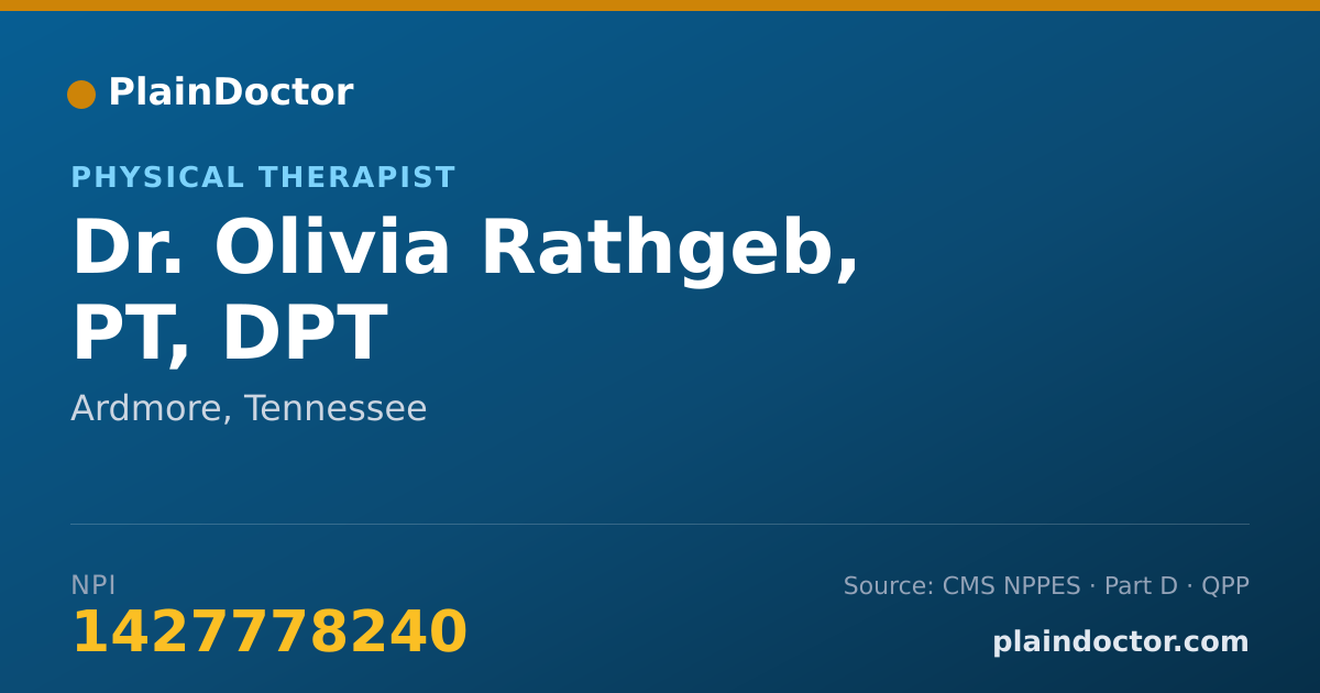 Shareable card for Olivia Rathgeb, PT, DPT - Physical Therapist, Ardmore, TN