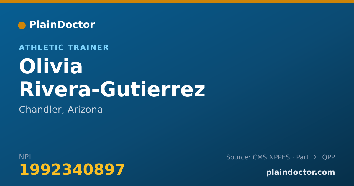 Shareable card for Olivia Rivera-Gutierrez - Athletic Trainer, Chandler, AZ