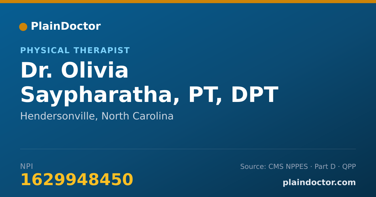 Shareable card for Olivia Saypharatha, PT, DPT - Physical Therapist, Hendersonville, NC