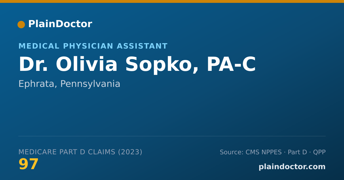 Shareable card for Olivia Sopko, PA-C - Medical Physician Assistant, Ephrata, PA