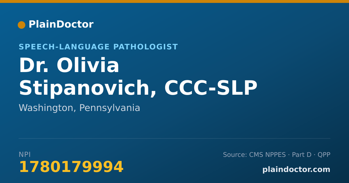 Shareable card for Olivia Stipanovich, CCC-SLP - Speech-Language Pathologist, Washington, PA
