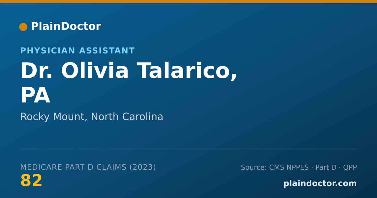 Shareable card for Olivia Talarico, PA - Physician Assistant, Rocky Mount, NC