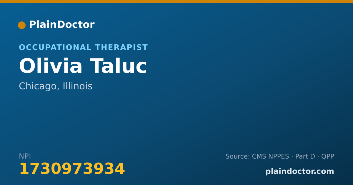 Shareable card for Olivia Taluc - Occupational Therapist, Chicago, IL
