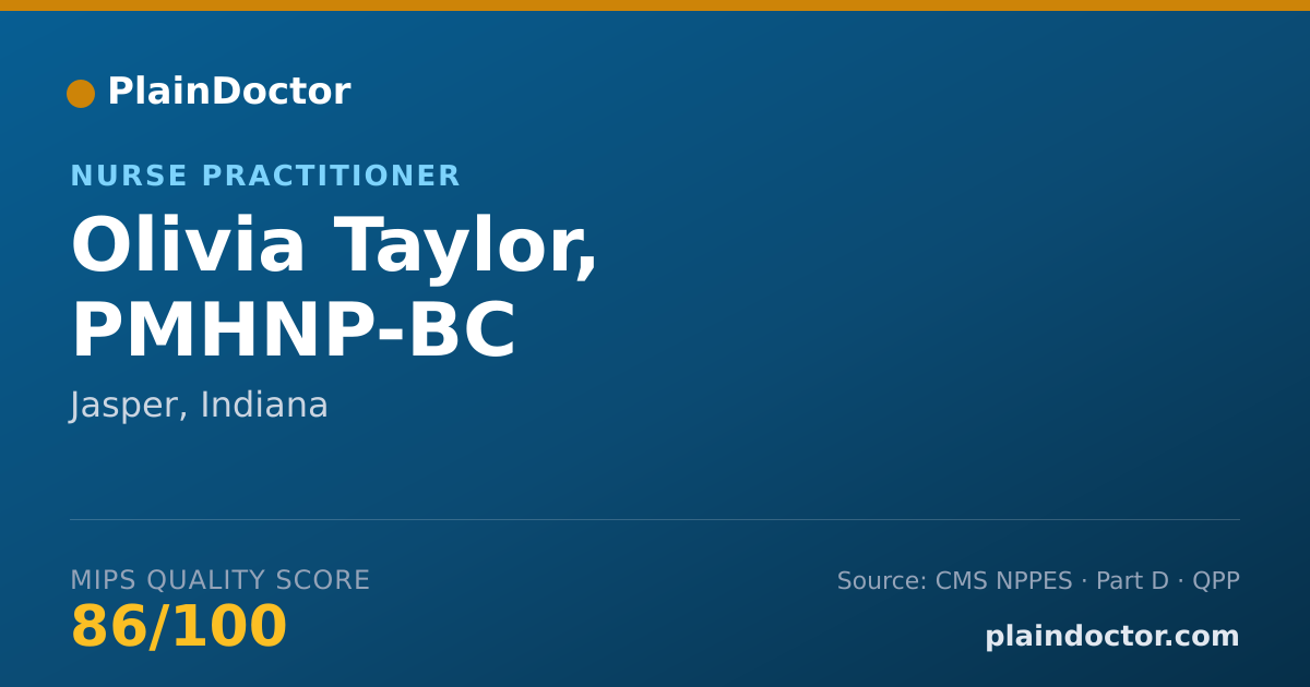 Shareable card for Olivia Taylor, PMHNP-BC - Psychiatric/Mental Health Nurse Practitioner, Jasper, IN