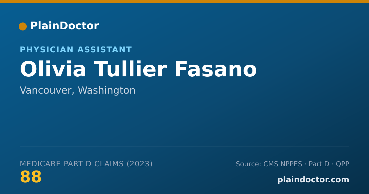 Shareable card for Olivia Tullier Fasano - Physician Assistant, Vancouver, WA