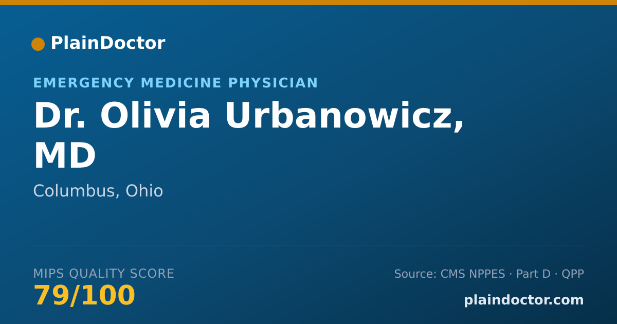 Shareable card for Olivia Urbanowicz, MD - Emergency Medicine Physician, Columbus, OH