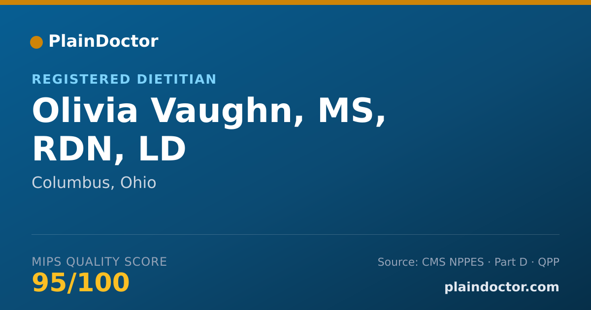 Shareable card for Olivia Vaughn, MS, RDN, LD - Registered Dietitian, Columbus, OH