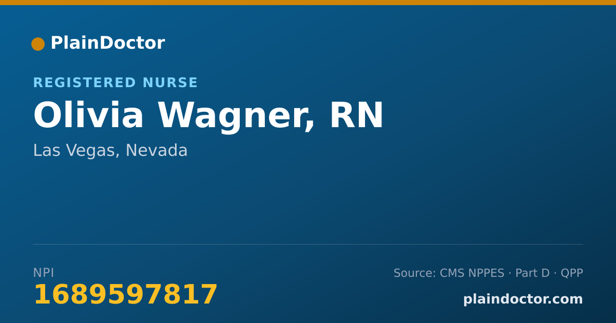 Shareable card for Olivia Wagner, RN - Registered Nurse, Las Vegas, NV