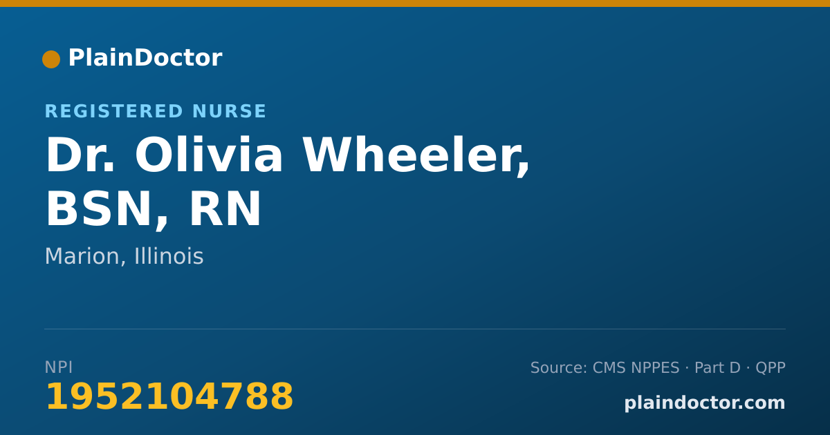 Shareable card for Olivia Wheeler, BSN, RN - Registered Nurse, Marion, IL