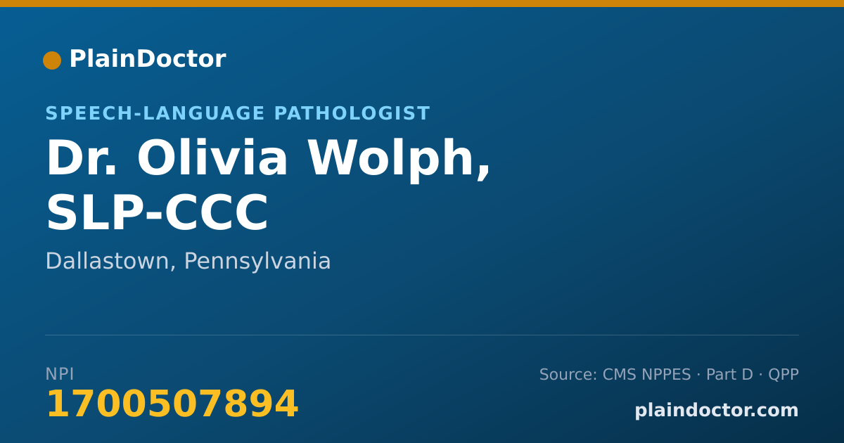 Shareable card for Olivia Wolph, SLP-CCC - Speech-Language Pathologist, Dallastown, PA
