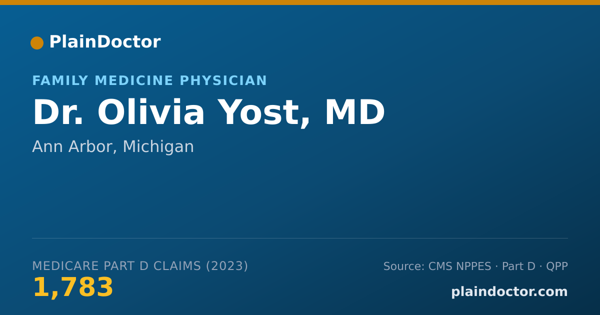 Shareable card for Olivia Yost, MD - Family Medicine Physician, Ann Arbor, MI