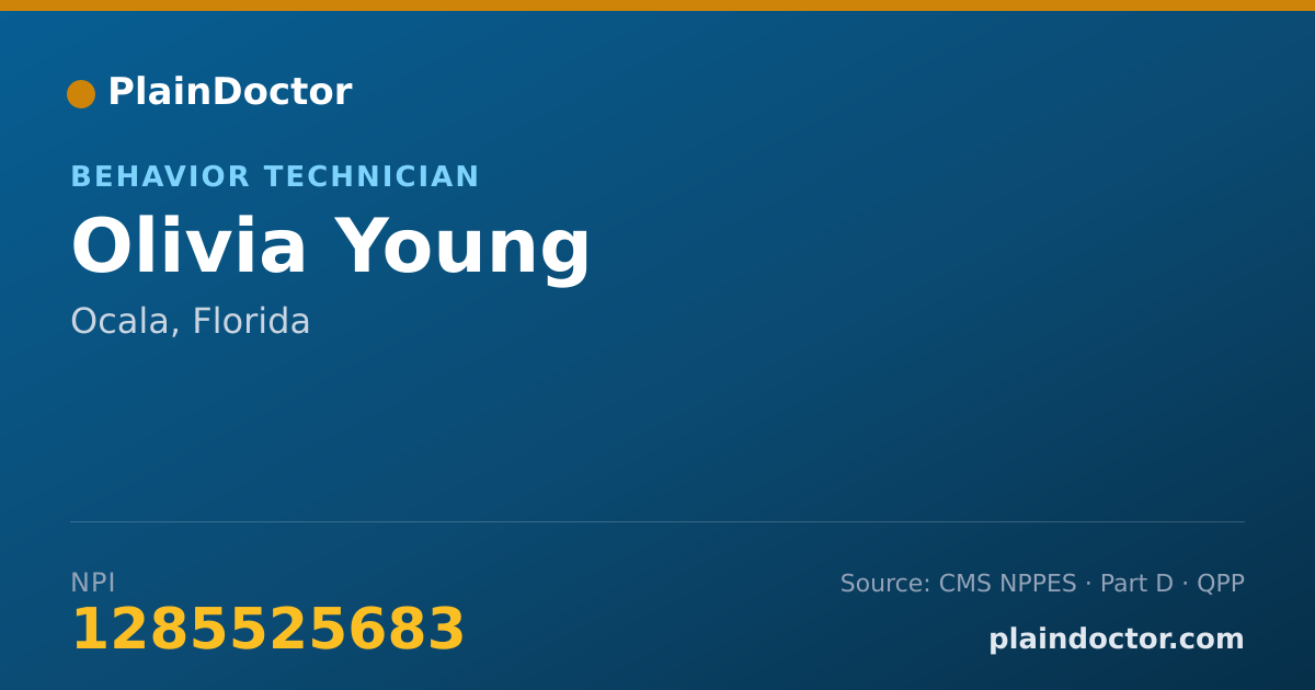 Shareable card for Olivia Young - Behavior Technician, Ocala, FL