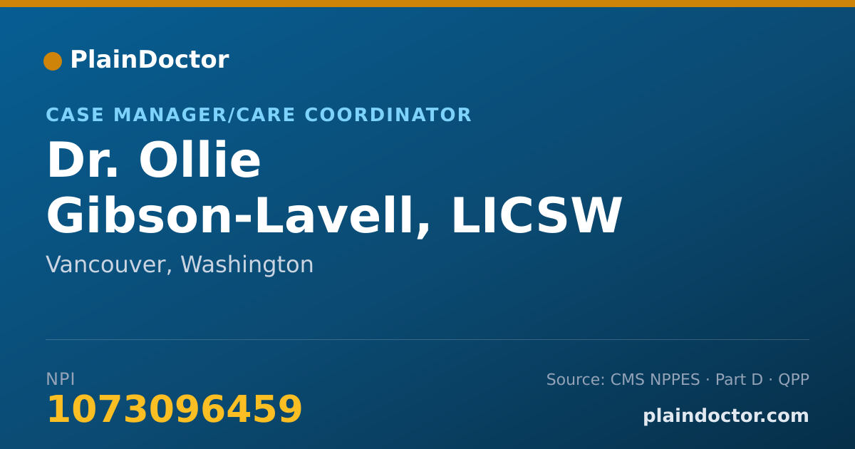 Shareable card for Ollie Gibson-Lavell, LICSW - Case Manager/Care Coordinator, Vancouver, WA