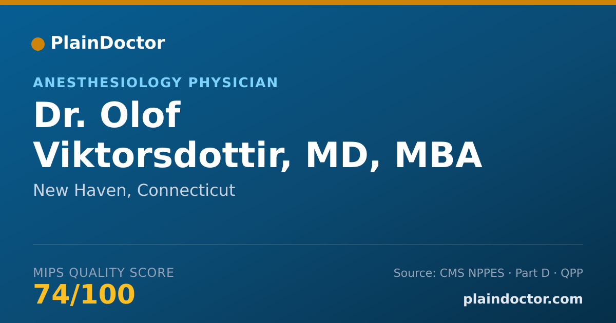 Shareable card for Olof Viktorsdottir, MD, MBA - Anesthesiology Physician, New Haven, CT