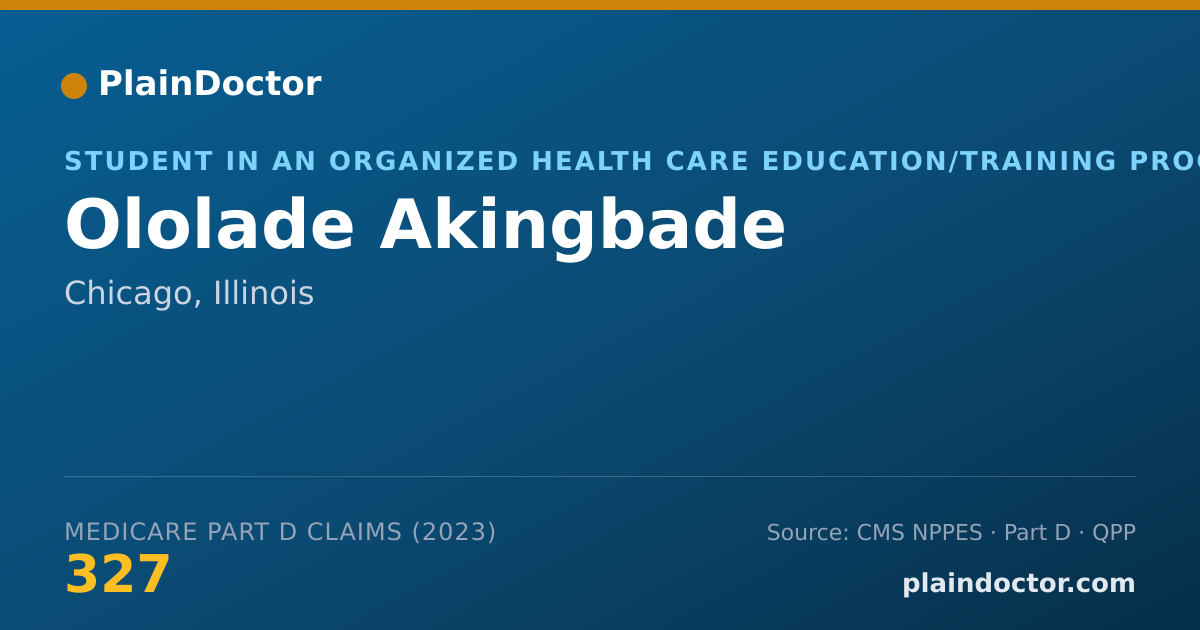 Shareable card for Ololade Akingbade - Student in an Organized Health Care Education/Training Program, Chicago, IL