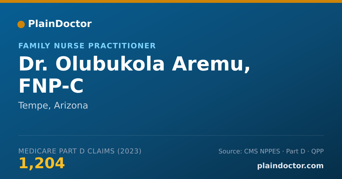 Shareable card for Olubukola Aremu, FNP-C - Family Nurse Practitioner, Tempe, AZ