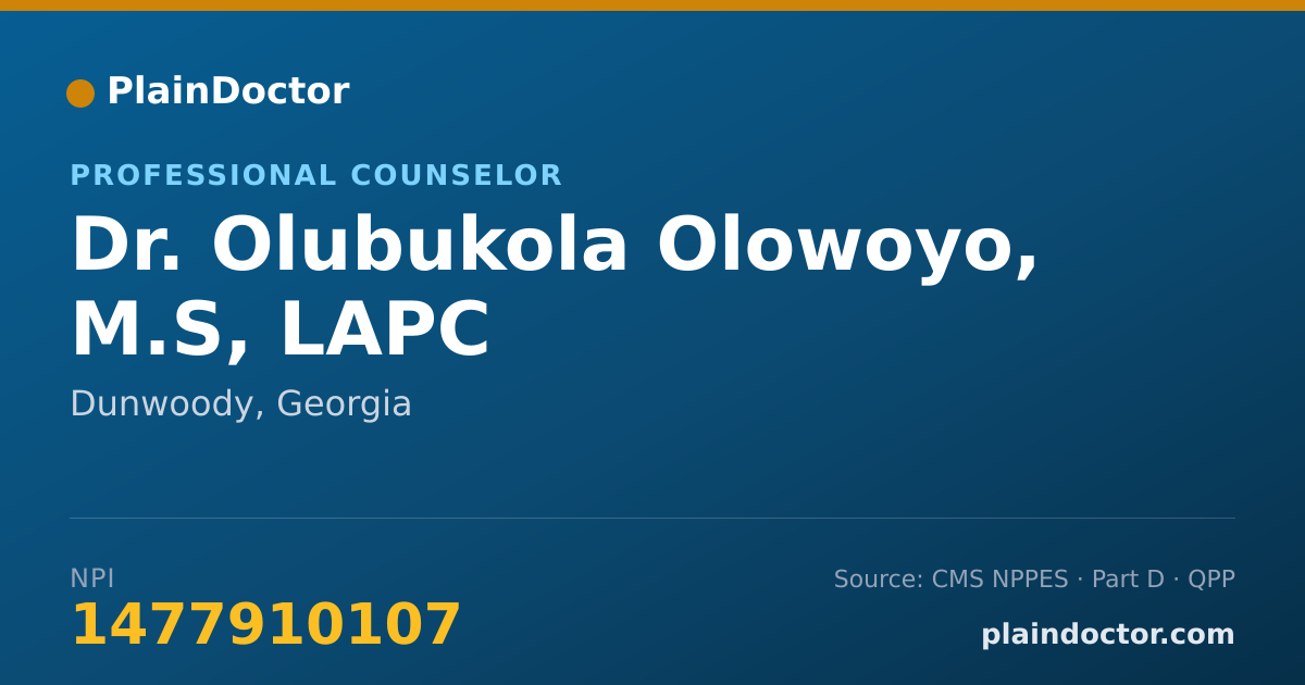 Shareable card for Olubukola Olowoyo, M.S, LAPC - Professional Counselor, Dunwoody, GA